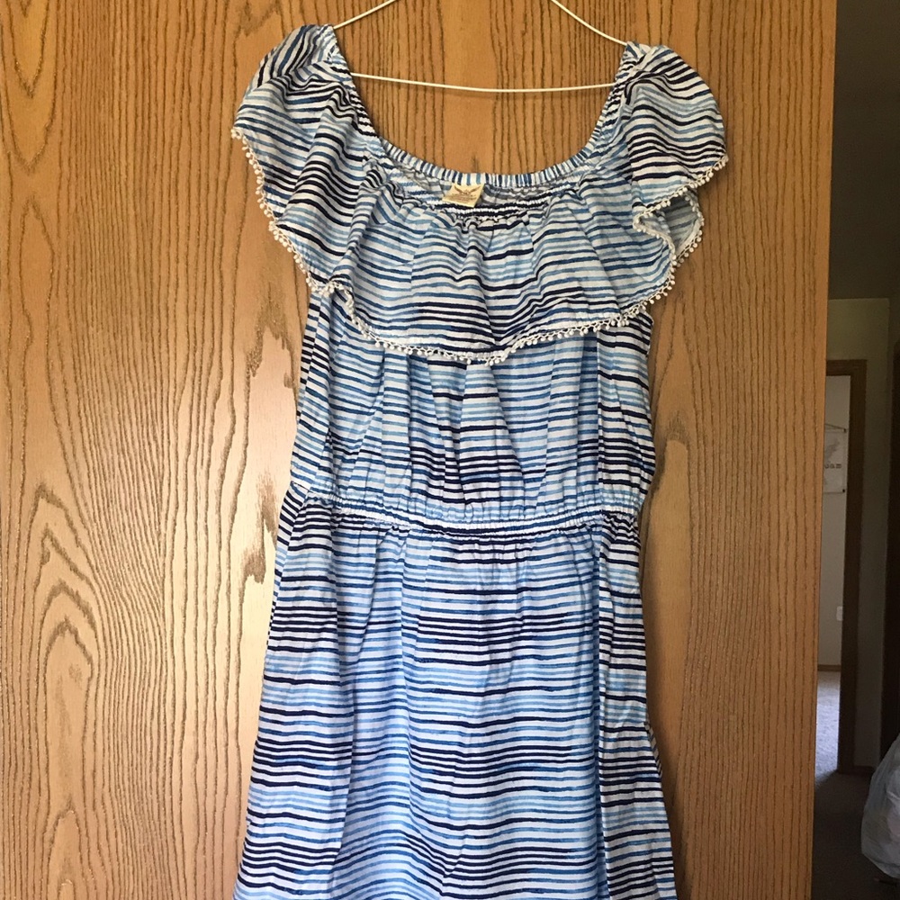 Faded Glory Blue and White Striped Dress